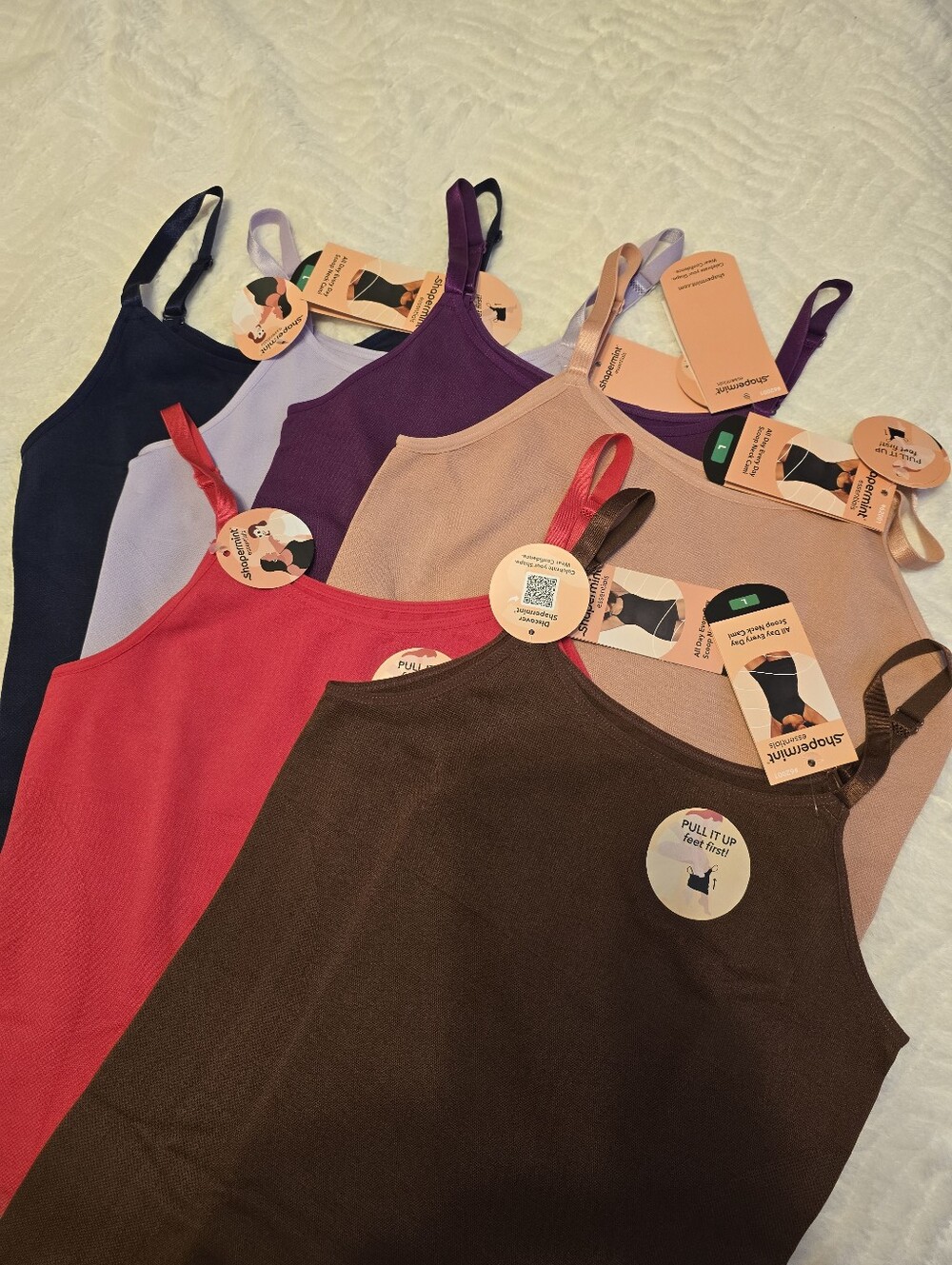 SHAPERMINT Essential All Day Every Day Scoop Neck Cami Bundle Of 6 Colors Size L